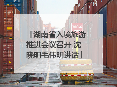 湖南省入境旅游推进会议召开 沈晓明毛伟明讲话