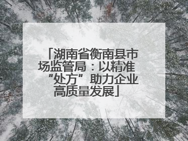 湖南省衡南县市场监管局：以精准“处方”助力企业高质量发展