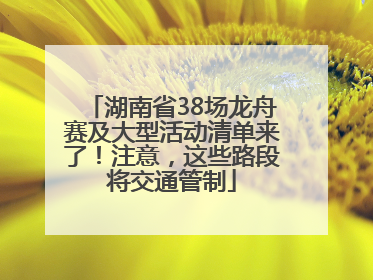 湖南省38场龙舟赛及大型活动清单来了！注意，这些路段将交通管制