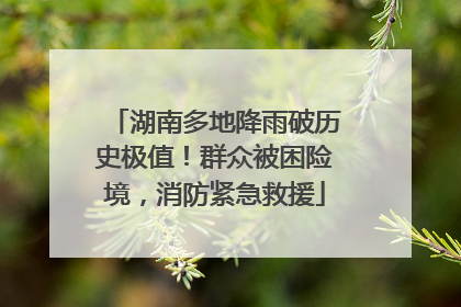 湖南多地降雨破历史极值！群众被困险境，消防紧急救援