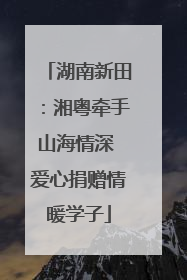 湖南新田：湘粤牵手山海情深 爱心捐赠情暖学子