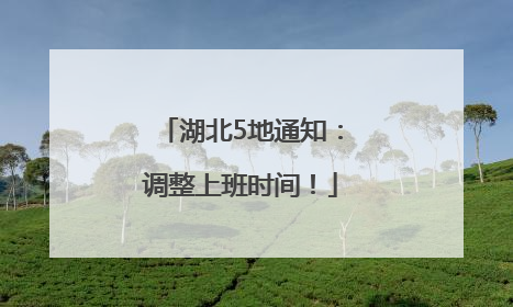 湖北5地通知：调整上班时间！
