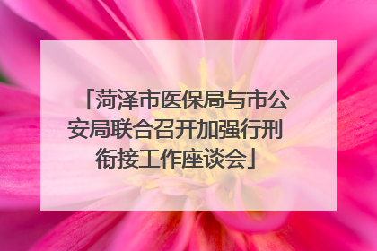 菏泽市医保局与市公安局联合召开加强行刑衔接工作座谈会