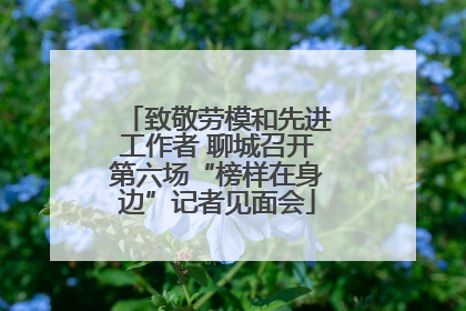 致敬劳模和先进工作者 聊城召开第六场“榜样在身边”记者见面会
