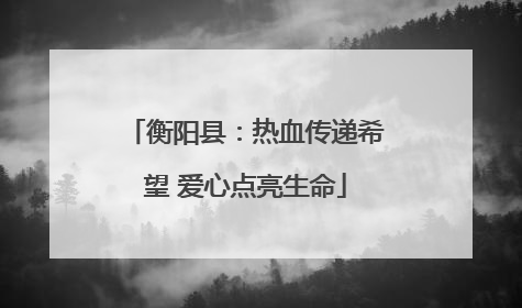 衡阳县：热血传递希望 爱心点亮生命
