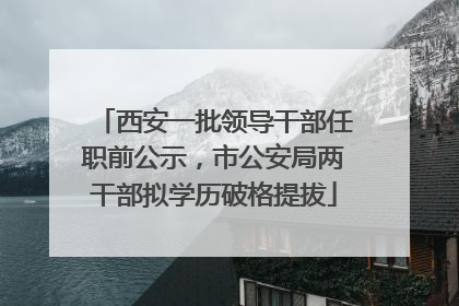西安一批领导干部任职前公示，市公安局两干部拟学历破格提拔