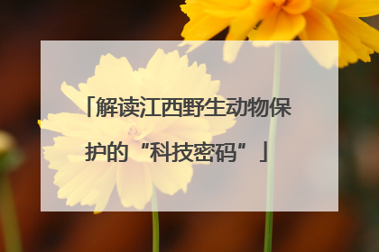 解读江西野生动物保护的“科技密码”