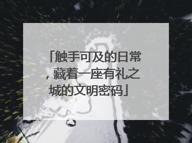 触手可及的日常，藏着一座有礼之城的文明密码
