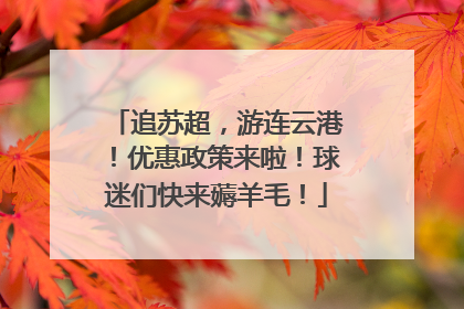 追苏超，游连云港！优惠政策来啦！球迷们快来薅羊毛！