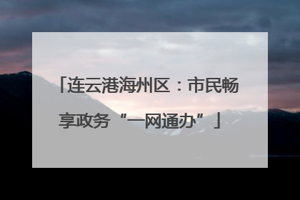 连云港海州区：市民畅享政务“一网通办”