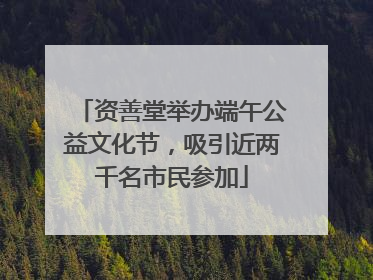 资善堂举办端午公益文化节，吸引近两千名市民参加