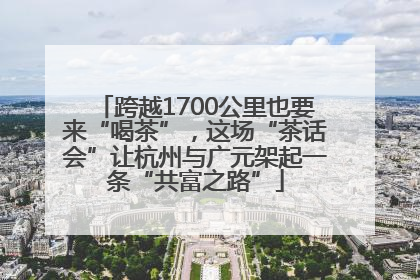 跨越1700公里也要来“喝茶”，这场“茶话会”让杭州与广元架起一条“共富之路”