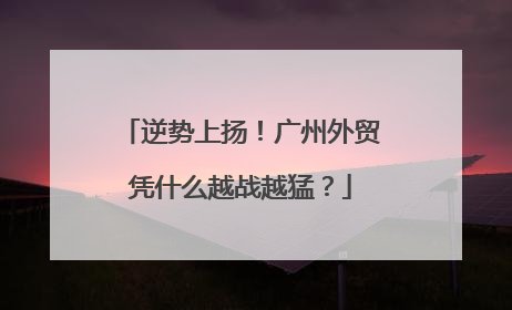 逆势上扬！广州外贸凭什么越战越猛？
