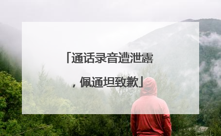 通话录音遭泄露，佩通坦致歉