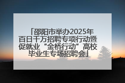 邵阳市举办2025年百日千万招聘专项行动暨促就业“金桥行动”高校毕业生专场招聘会