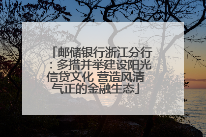 邮储银行浙江分行：多措并举建设阳光信贷文化 营造风清气正的金融生态