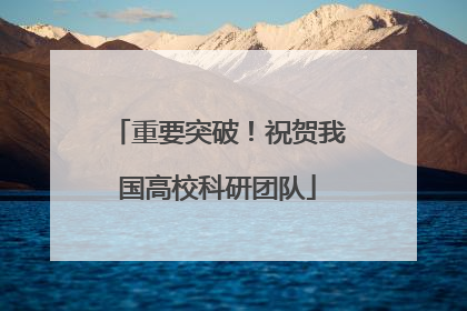 重要突破！祝贺我国高校科研团队