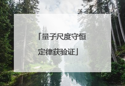 量子尺度守恒定律获验证