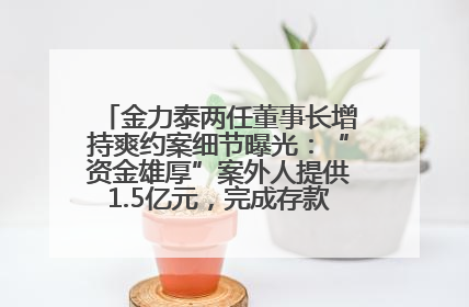 金力泰两任董事长增持爽约案细节曝光：“资金雄厚”案外人提供1.5亿元，完成存款证明后当日转回