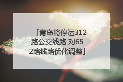 青岛将停运312路公交线路 对652路线路优化调整