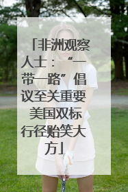 非洲观察人士：“一带一路”倡议至关重要 美国双标行径贻笑大方