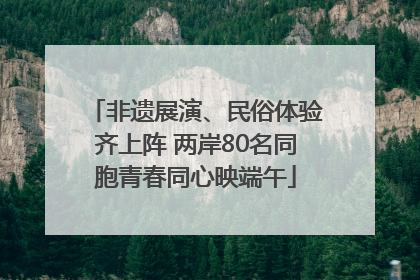 非遗展演、民俗体验齐上阵 两岸80名同胞青春同心映端午