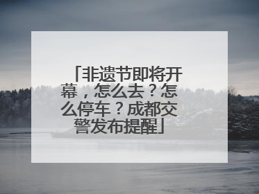 非遗节即将开幕，怎么去？怎么停车？成都交警发布提醒