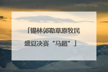 锡林郭勒草原牧民盛夏决赛“马超”