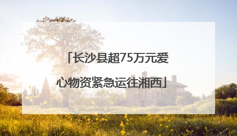 长沙县超75万元爱心物资紧急运往湘西