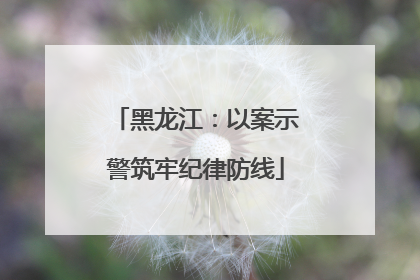 黑龙江：以案示警筑牢纪律防线