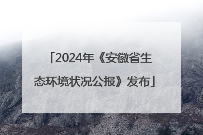 2024年《安徽省生态环境状况公报》发布