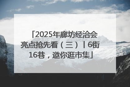 2025年廊坊经洽会亮点抢先看（三）丨6街16巷，邀你逛市集