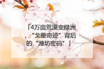 4万亩荒漠变绿洲，“戈壁奇迹”背后的“潍坊密码”