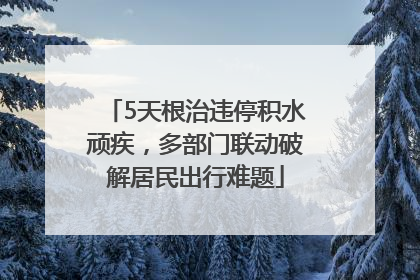 5天根治违停积水顽疾，多部门联动破解居民出行难题