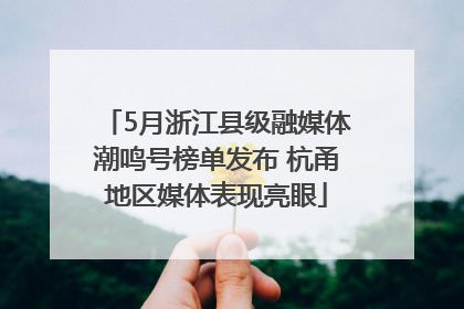 5月浙江县级融媒体潮鸣号榜单发布 杭甬地区媒体表现亮眼