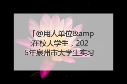 @用人单位&在校大学生，2025年泉州市大学生实习“扬帆计划”来啦！