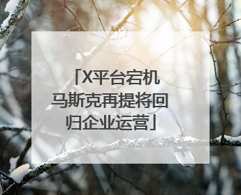 X平台宕机 马斯克再提将回归企业运营